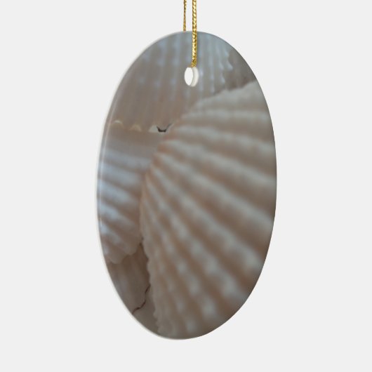 Sunny White Seashells, Zee Shell Beach Summer Love Keramisch Ornament (Rechts)