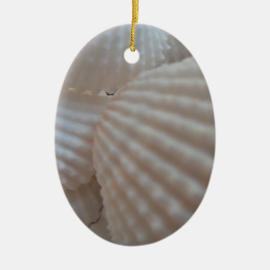 Sunny White Seashells, Zee Shell Beach Summer Love Keramisch Ornament (Voorkant)