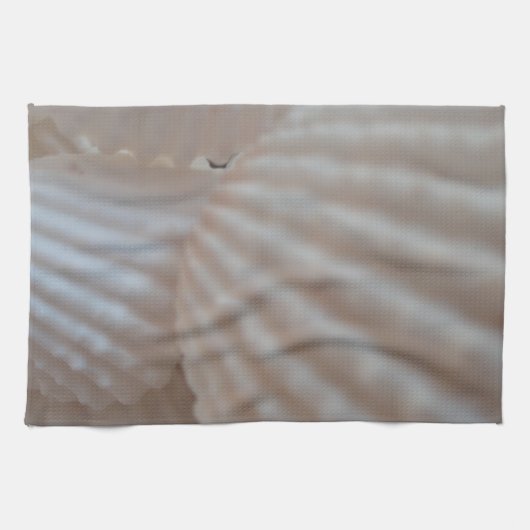 Sunny White Seashells, Zee Shell Beach Summer Love Theedoek (Horizontaal)