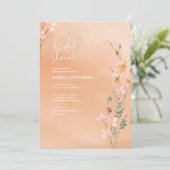 Sunny Wildflower Vrijgezellenfeest Perzik ID1023 Kaart (Staand voorkant)