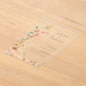 Sunny Wildflower Wedding Transparant ID1023 Acryl Uitnodigingen (Laagn)