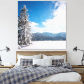 Sunny Winter Landscape of Snowdrifts Canvas Afdruk (Insitu (Slaapkamer))