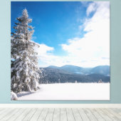 Sunny Winter Landscape of Snowdrifts Canvas Afdruk (Insitu (Houten vloer))