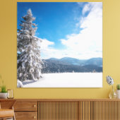 Sunny Winter Landscape of Snowdrifts Canvas Afdruk (Insitu (Woonkamer))