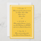 Sunny Yellow All In One RSVP Email Website Wedding Kaart (Achterkant)