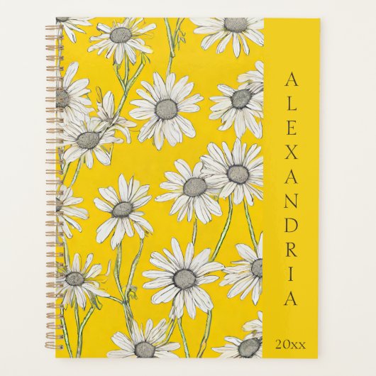 Sunny Yellow and White Daisies Planner (Voorkant)