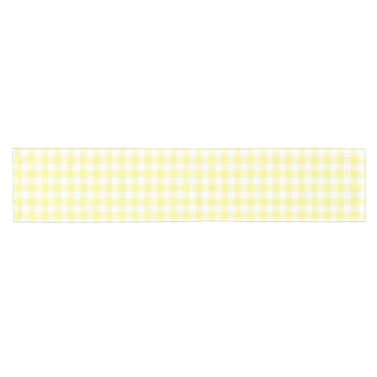 Sunny Yellow and White Gingham Table Runner Korte Tafelloper (Horizontaal)