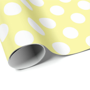 Sunny Yellow and White Polka Dots Cadeaupapier