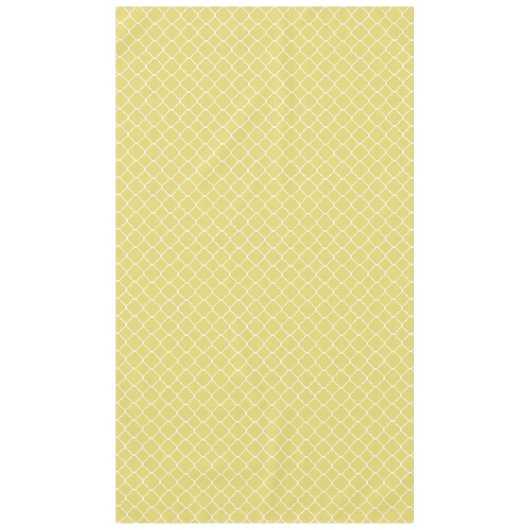 Sunny Yellow and White Quatrefoil Tafelkleed (Voorkant)
