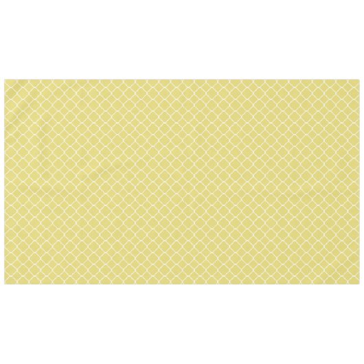 Sunny Yellow and White Quatrefoil Tafelkleed (Voorkant (Horizontaal))