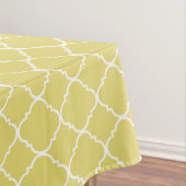 Sunny Yellow and White Quatrefoil Tafelkleed (Voorbeeld)