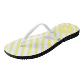 Sunny Yellow and White Striped and Monogramed Teenslippers (Schuin)