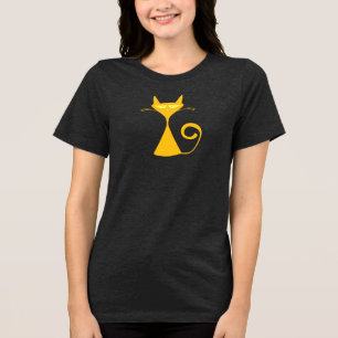 Sunny Yellow Cartoon Cat T-shirt - Helder & Vrolij