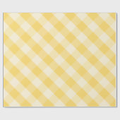 Sunny Yellow Checkered Pattern Cadeaupapier (Vlak)
