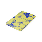 Sunny Yellow Cobalt Blue Floral Badmat (Gekanteld)