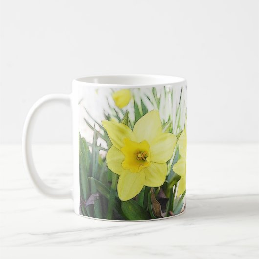 Sunny Yellow Daffodil Koffiemok (Links)