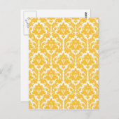 Sunny Yellow Damask Briefkaart (Voorkant / Achterkant)