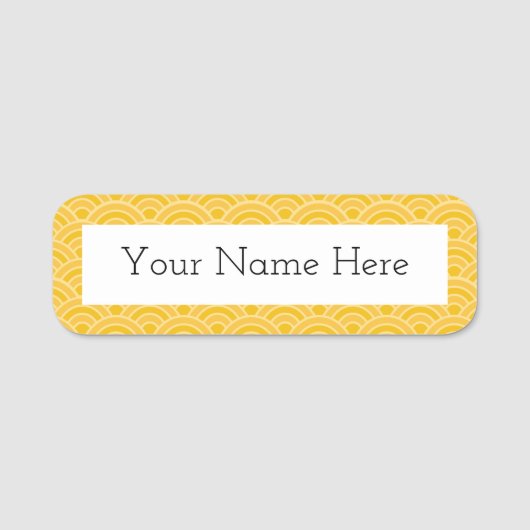 Sunny Yellow Fish Scale Naamplaatje (Voorkant)
