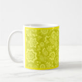 Sunny Yellow Floral Achtergrond Koffie Mok (Links)