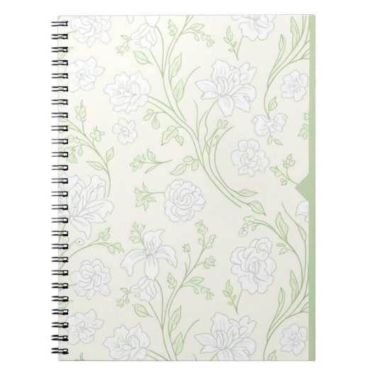 Sunny Yellow Floral Journal Cheerful White Flowers Notitieboek (Voorkant)