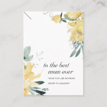 SUNNY YELLOW FLORAL MOM CADEAU KETTING DISPLAY KAA