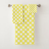 Sunny Yellow Gingham Bad Handdoek (Insitu)