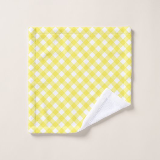Sunny Yellow Gingham Bad Handdoek (Wasdoekje)
