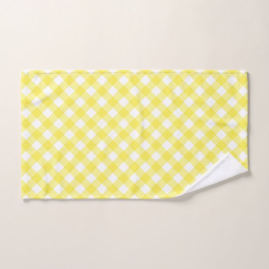 Sunny Yellow Gingham Bad Handdoek (Handdoek)