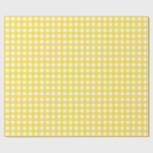 Sunny Yellow Gingham Checkered Pattern Cadeaupapier (Vlak)