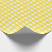 Sunny Yellow Gingham Checkered Pattern Cadeaupapier (Hoek)