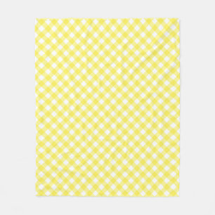 Sunny Yellow Gingham Fleece Deken