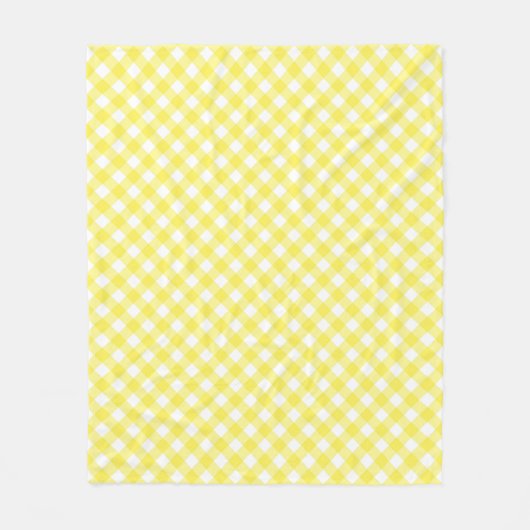Sunny Yellow Gingham Fleece Deken (Voorkant)