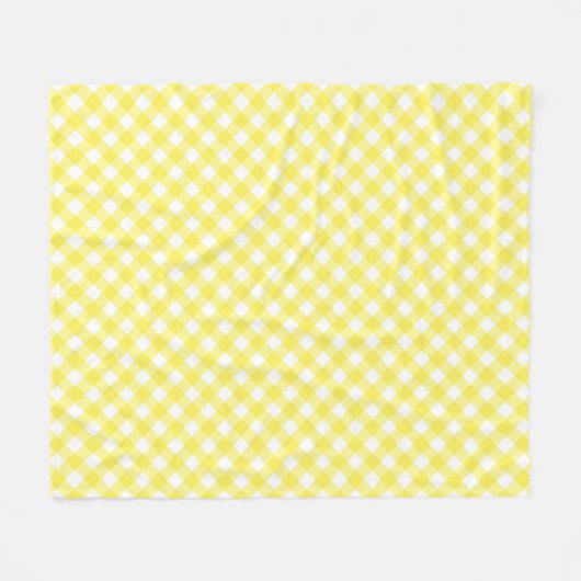 Sunny Yellow Gingham Fleece Deken (Voorkant (Horizontaal))