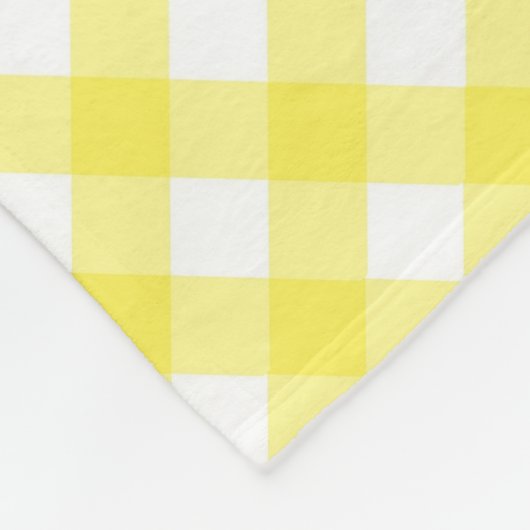 Sunny Yellow Gingham Fleece Deken (Hoek)