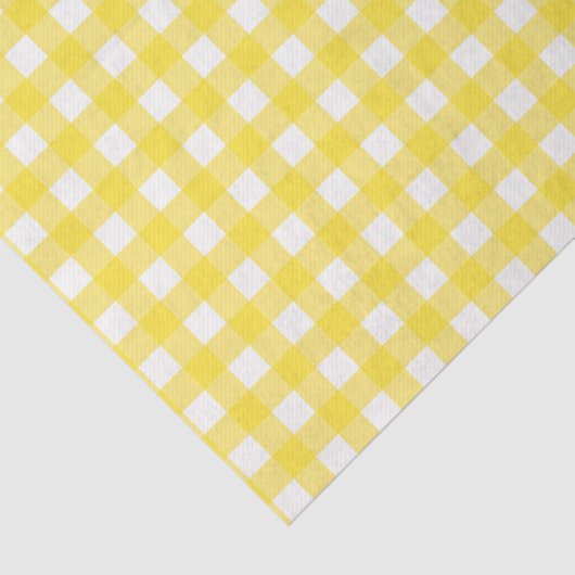 Sunny Yellow Gingham Gingham Gecontroleerd Patroon Tissuepapier (Detail)