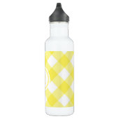 Sunny Yellow Gingham Monogram Waterfles (Rechts)