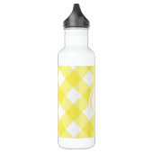 Sunny Yellow Gingham Monogram Waterfles (Links)