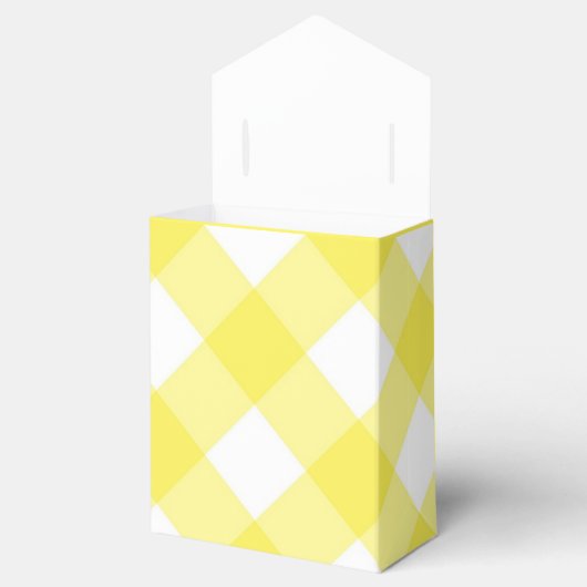 Sunny Yellow Gingham Pattern Bedankdoosjes (Geopend)