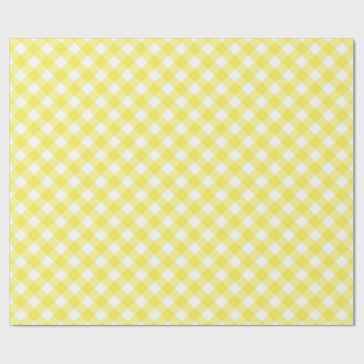 Sunny Yellow Gingham Pattern Cadeaupapier (Vlak)