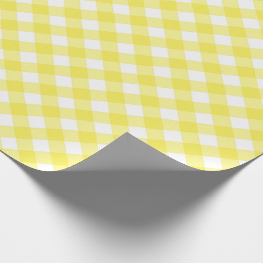 Sunny Yellow Gingham Pattern Cadeaupapier (Hoek)