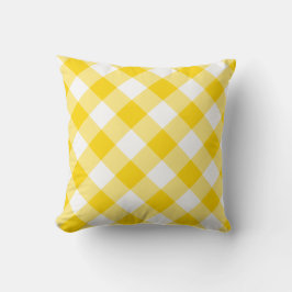 Sunny Yellow Gingham Pattern Kussen
