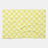 Sunny Yellow Gingham Pattern Theedoek (Horizontaal)
