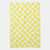 Sunny Yellow Gingham Pattern Theedoek (Verticaal)