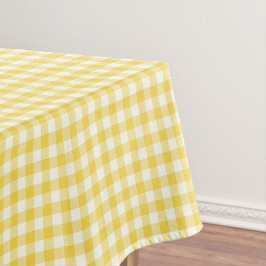 Sunny Yellow Gingham Plaid Farmhouse Cottage Tafelkleed (Voorbeeld)