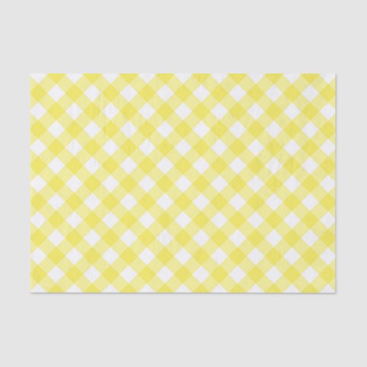 Sunny Yellow Gingham Tissuepapier (Voorkant)