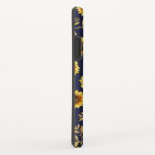 Sunny Yellow Gold Navy Sunflower Leaves Pattern Case-Mate iPhone Case (Achterkant/rechts)