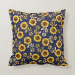 Sunny Yellow Gold Navy Sunflower Leaves Pattern Kussen<br><div class="desc">Dit elegante en chic florale patroon is perfect voor het zomerseizoen. het is voorzien van een geel en bruin waterverf geverfd zonnebloempatroon met kunstmatig bedrukte goudfolie op een eenvoudige blauw marineschoolachtergrond . Deze afdruk is trendy, land en modern. ***BELANGRIJKE ONTWERPNOOT: Voor om het even welk verzoek van het douaneontwerp zoals...</div>