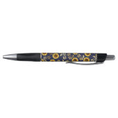 Sunny Yellow Gold Navy Sunflower Leaves Pattern Pen (Bodem)