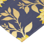 Sunny Yellow Gold Navy Sunflower Leaves Pattern Tafelkleed (Gekanteld)