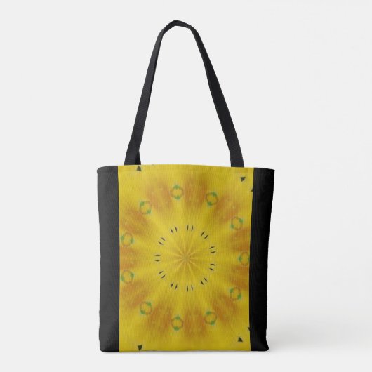 Sunny yellow kaleidoscoop canvas tas (Achterkant)